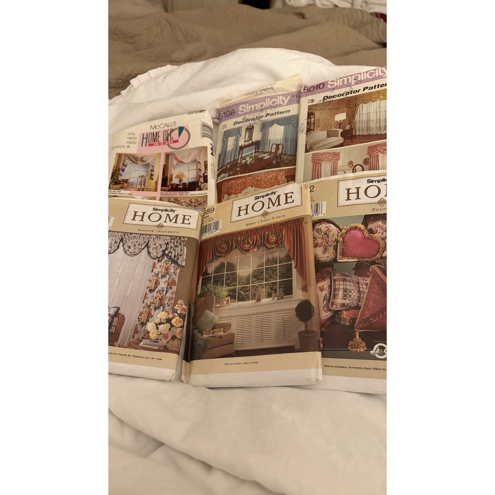 LOT of 5 Vintage Simplicity Sewing Patterns 80s & 90's Home Decorating & Crafts